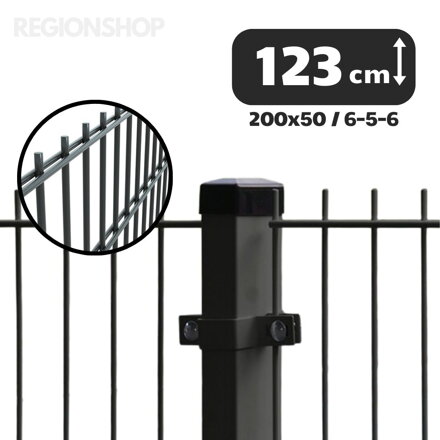 2D Panel - 1,23/2,5m(200x50;6/5/6) - Antracit