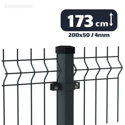 3D Panel - 1,73/2,5m(200x50;4) - Antracit
