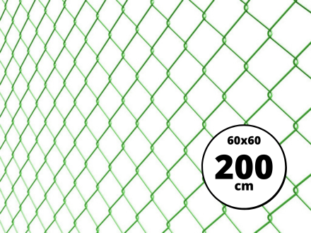 Pletivo štvorhranné PVC, 200cm(60x60,2,5) - 25m zelené Pletivo štvorhranné PVC, 200cm(60x60,2,5) - 25m zelené
