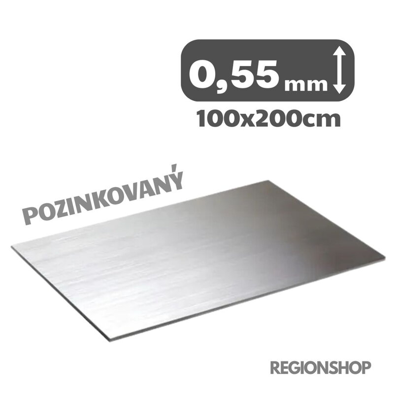 Plech pozinkovaný 0,55x1000x2000