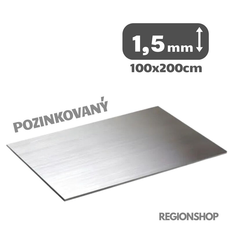 Plech pozinkovaný 1,5x1000x2000