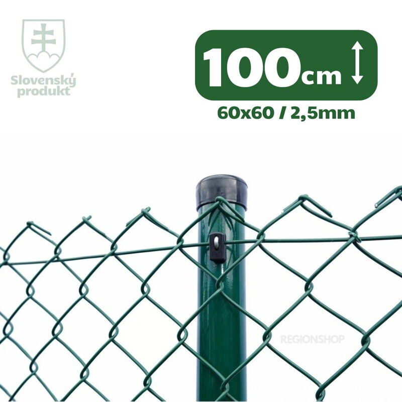 Pletivo štvorhranné PVC, 100cm(60x60,2,5) - 25m zelené