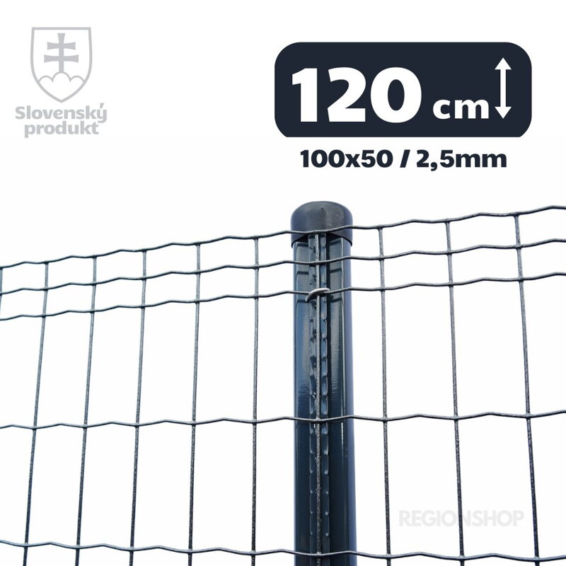 Zvárané pletivo PVC, 120cm(101,6x50,8/2,5) - 25m antracit