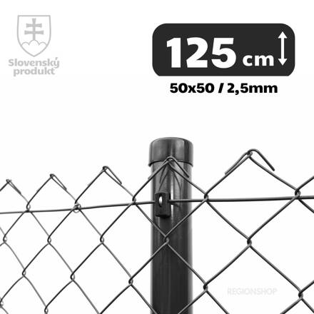 Pletivo štvorhranné PVC, 125cm(50x50,2,5) - 25m antracit