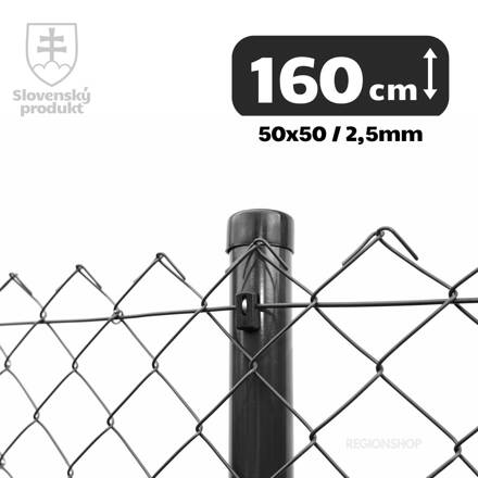 Pletivo štvorhranné PVC, 160cm(50x50,2,5) - 25m antracit