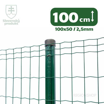 Zvárané pletivo PVC, 100cm(101,6x50,8/2,5) - 25m zelené