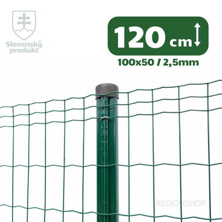 Zvárané pletivo PVC, 120cm(101,6x50,8/2,5) - 25m zelené