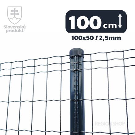 Zvárané pletivo PVC, 100cm(101,6x50,8/2,5) - 25m antracit